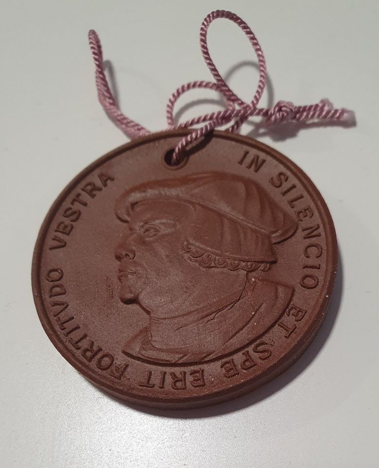 Meissen Porzellan Medaille 1952 Lutherischer Weltbund Luther in Dresden