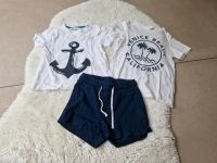 H&M Set T-Shirt Shorts weiß blau Größe 92 Dortmund - Hombruch Vorschau