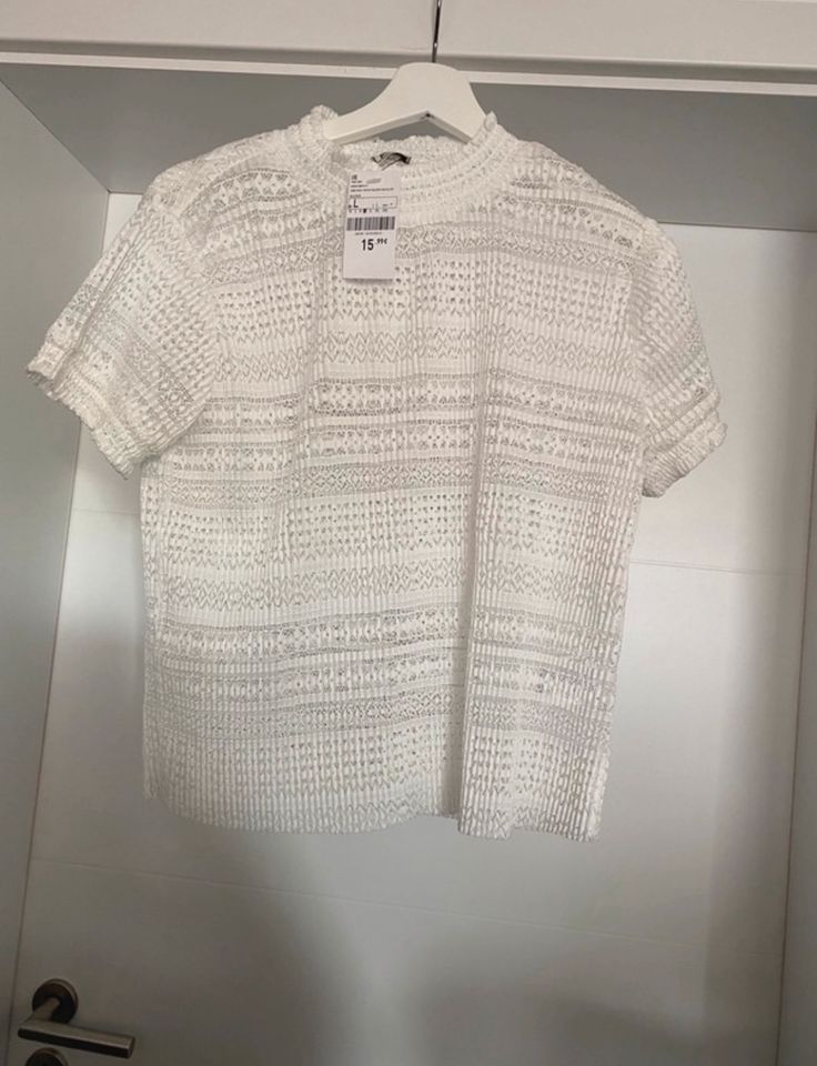 Spitzenoberteil Bluse Pimkie weiß NEU Gr. L in Vöhl