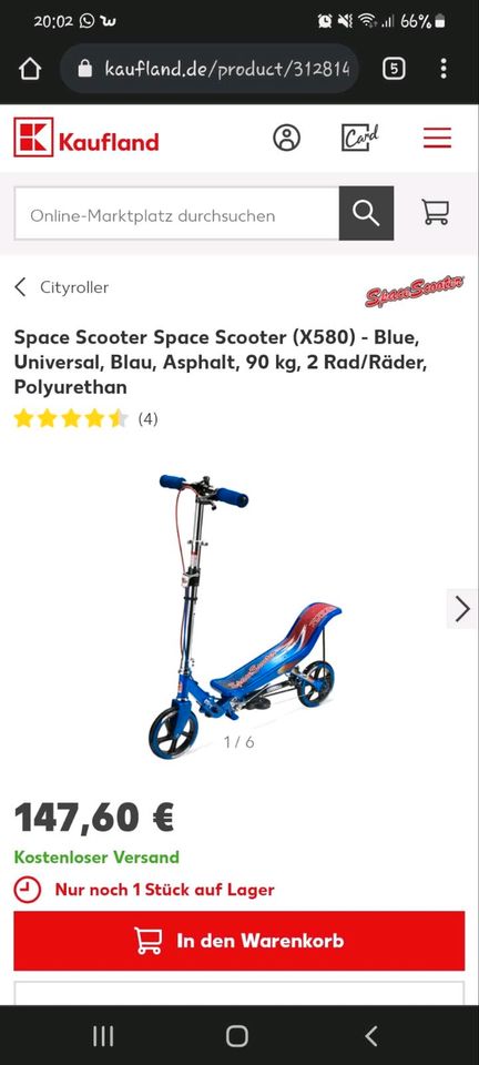 Space Scooter Deluxe - Roller / Tretroller in Riedenheim