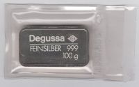 100 g 999/1000 Feinsilberbarren Degussa gegossen Nordrhein-Westfalen - Ahaus Vorschau