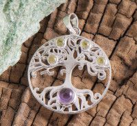 Baum des Lebens - Anhänger mit Amethyst und Peridot - Silber NEU! Berlin - Reinickendorf Vorschau