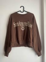 Vintage Hoodie Pullover mit College Print Gestickt weiß braun Hessen - Darmstadt Vorschau