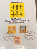 Gedenkblatt 21.deutscher Evangelischer Kirchentag Düsseldorf 1985 Niedersachsen - Cuxhaven Vorschau