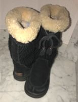 Original UGG Stiefel Leder & Strick schwarz Wolle  32 Nordrhein-Westfalen - Nettetal Vorschau