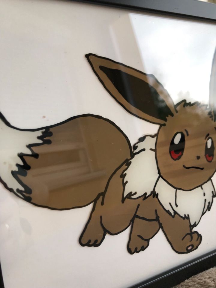 Selbstgemaltes Glasbild, Motiv: Evoli (Pokémon) in Bochum