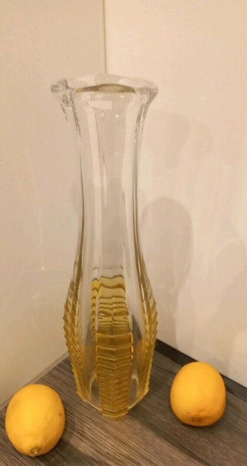 DDR Glasvase transparent/ gelb 35 cm vintage in Floh-Seligenthal