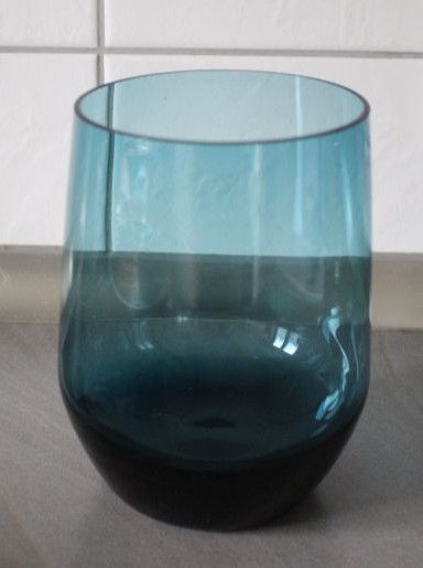 Vase Glas petrol türkis Vintage in Lörrach