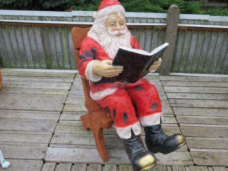 Weihnachtsmann mit Buch Neu Polyresin und Kautschuk inkl. Versand in Wimmelburg