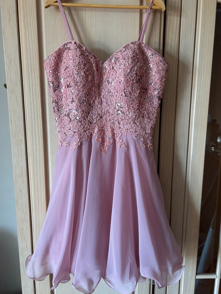 Abschlussballkleid Kleid Elegantes Kleid Rosa mit Stickoberteil in Fuchstal