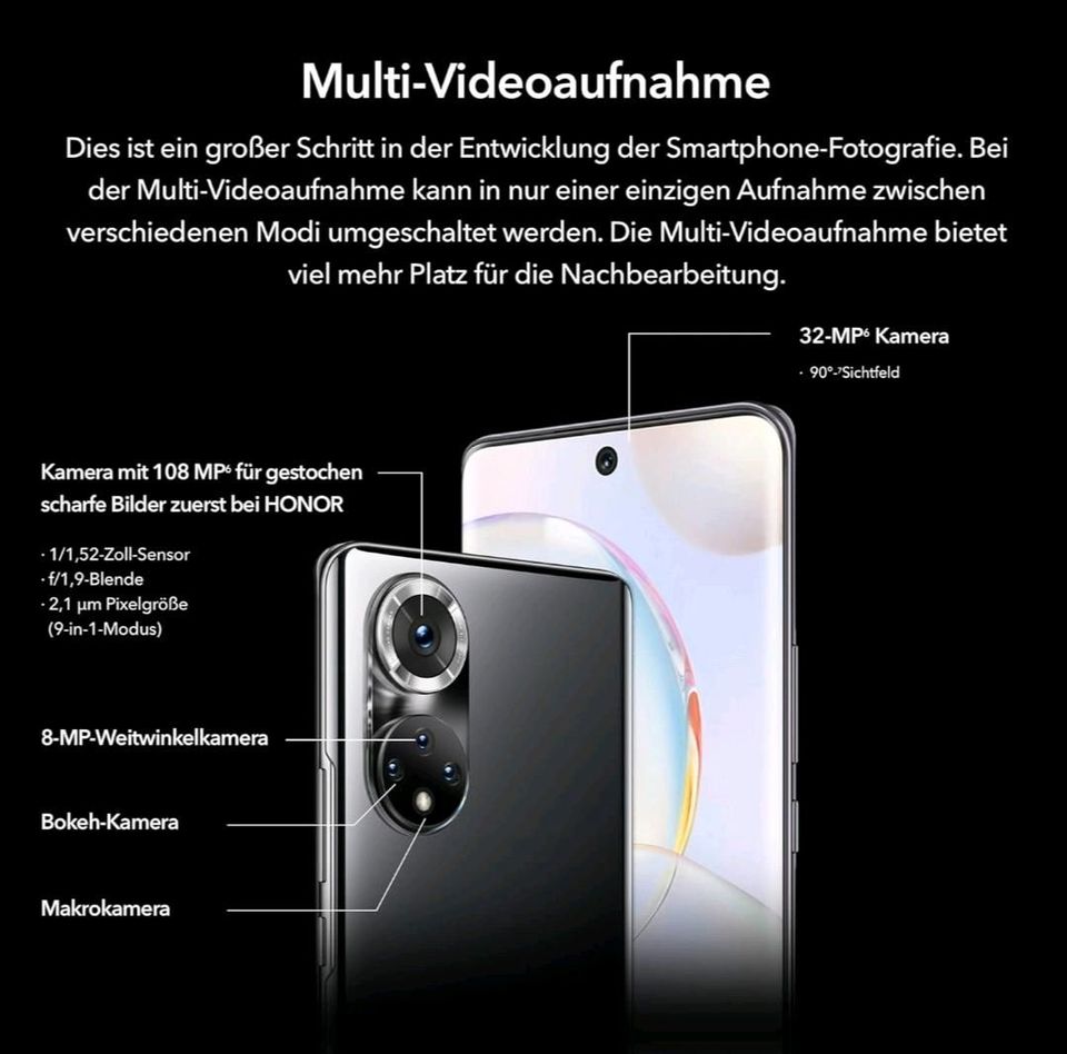 HONOR 50 Smartphone, 5G, RAM 8 GB, ROM 256 GB Black in Sondershausen