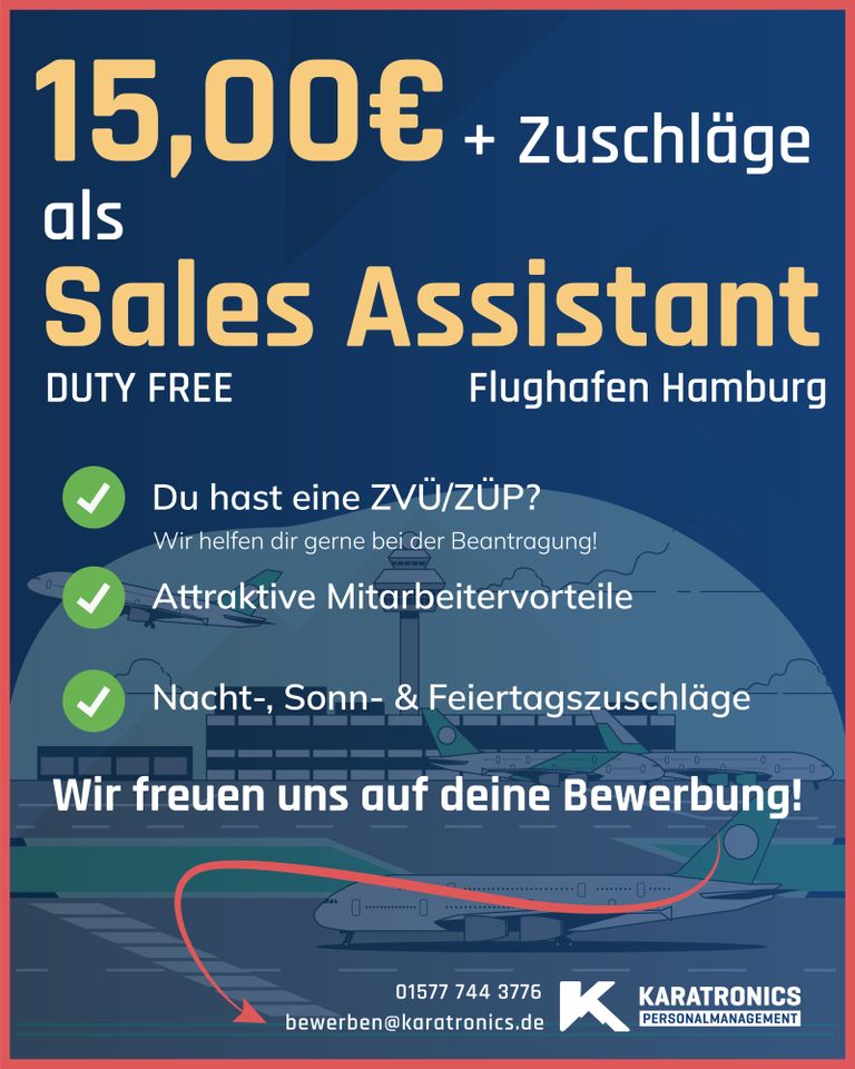 Sales Assistent (m/w/d) am Hamburger Flughafen in Elmshorn