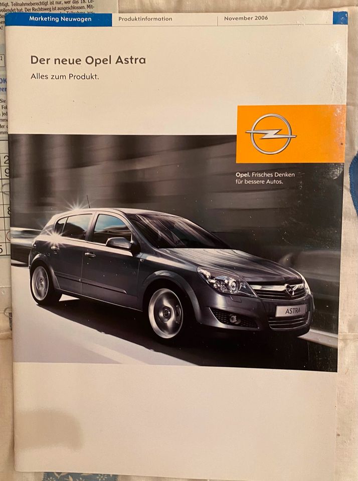 Opel Produktinfo Info Astra H sehr selten für Verkäufer in Appenweier