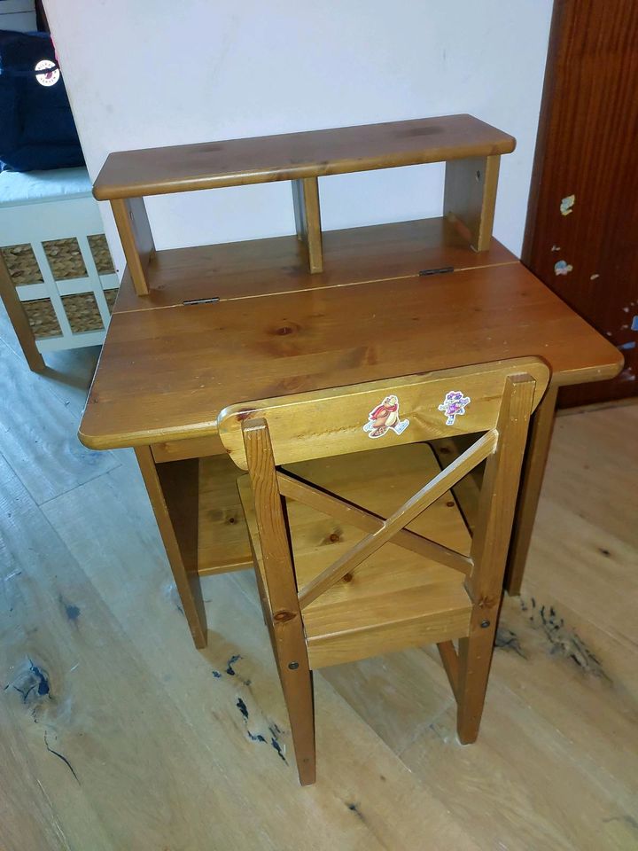 LEKSVIK Kindertisch ❤️ Schreibtisch mit 3 Stühlen in Rosengarten