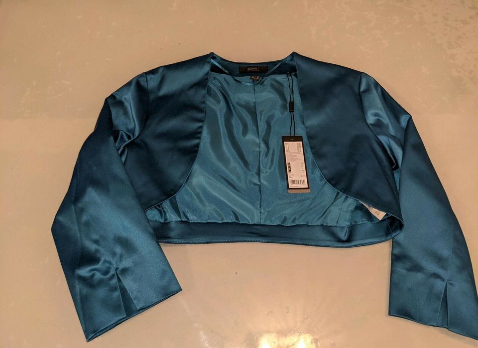 Esprit Satin-Bolero türkis, festlicher Bolero blau Größe 36 neu in Berlin