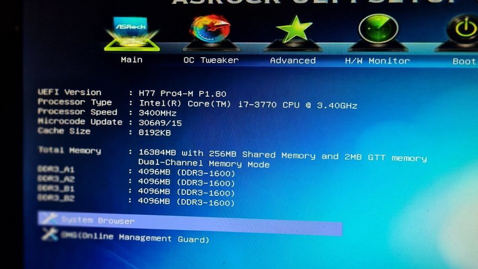 ⭐Asrock H77 Pro4-M mit Intel i7- 3770 Cpu,16 GB Ram, USB 3.0 ⭐ in Obertshausen
