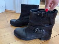 Massimo Dutti* Boots* Gr. 39* Leder* schwarz* Stiefelette* Biker München - Maxvorstadt Vorschau