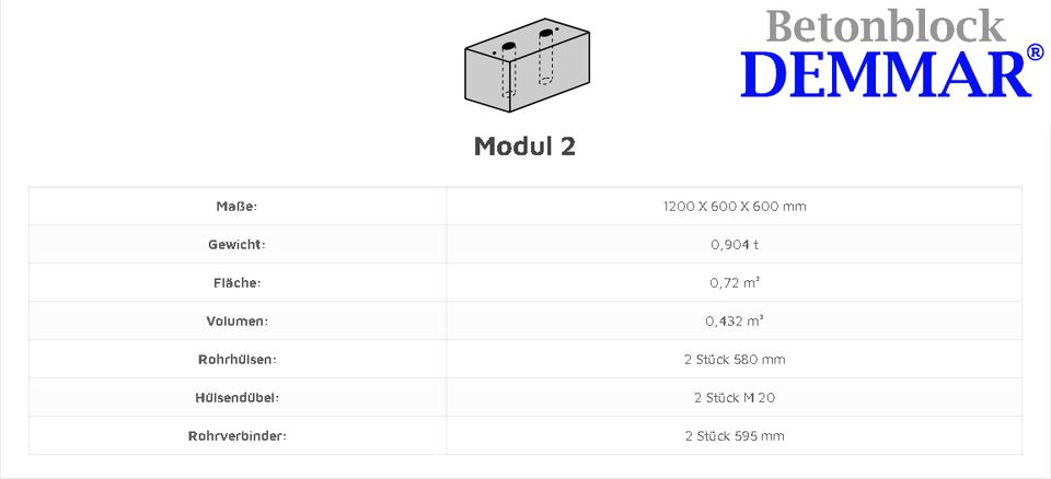 Demmel Multibloc-System® Module C25/30 Betonstein Betonblock in Wolnzach