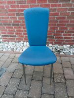 Stuhlgruppe mit 6 Stühlen blau Beine aus Metall Hessen - Fritzlar Vorschau