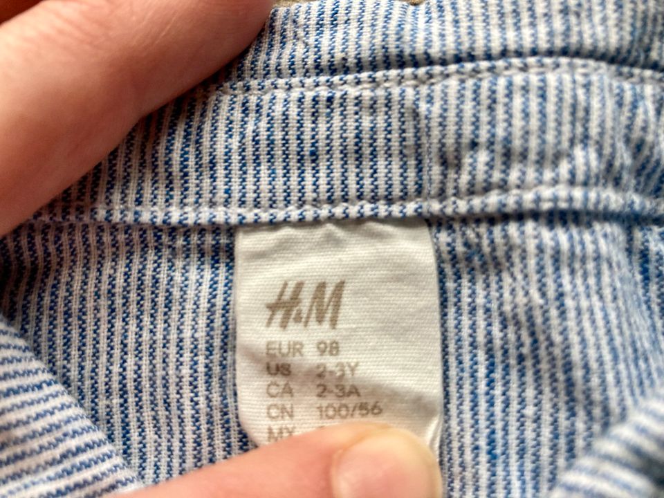 Leinenhemd Hemd kurzarm H&M 98 in Berge
