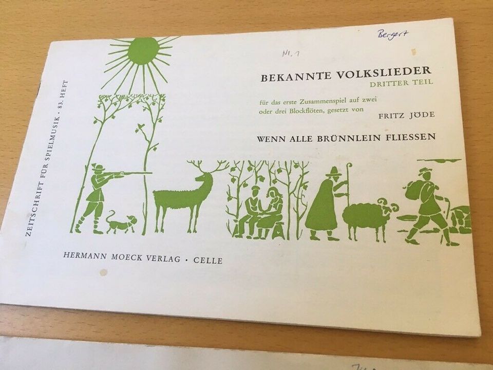 DDR alte Notenhefte Flöte Bärenreiter Hofmeister Wohlgemuth Abel in Stollberg