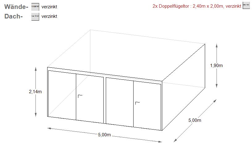 Blechgarage 5x5m Gerätehaus KFZ Lager Schuppe Garage | 8867! in Schwäbisch Hall