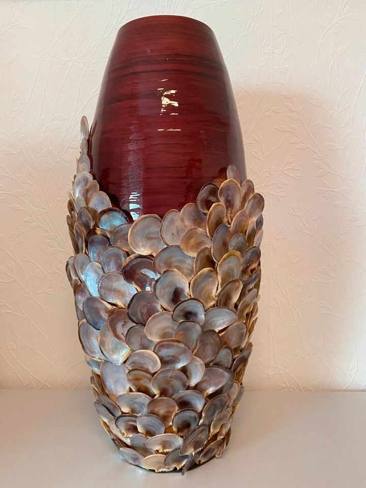 Deko Vase Muschel konisch 40,5 + 48,5 cm hoch Keramik braun in Flörsheim am Main