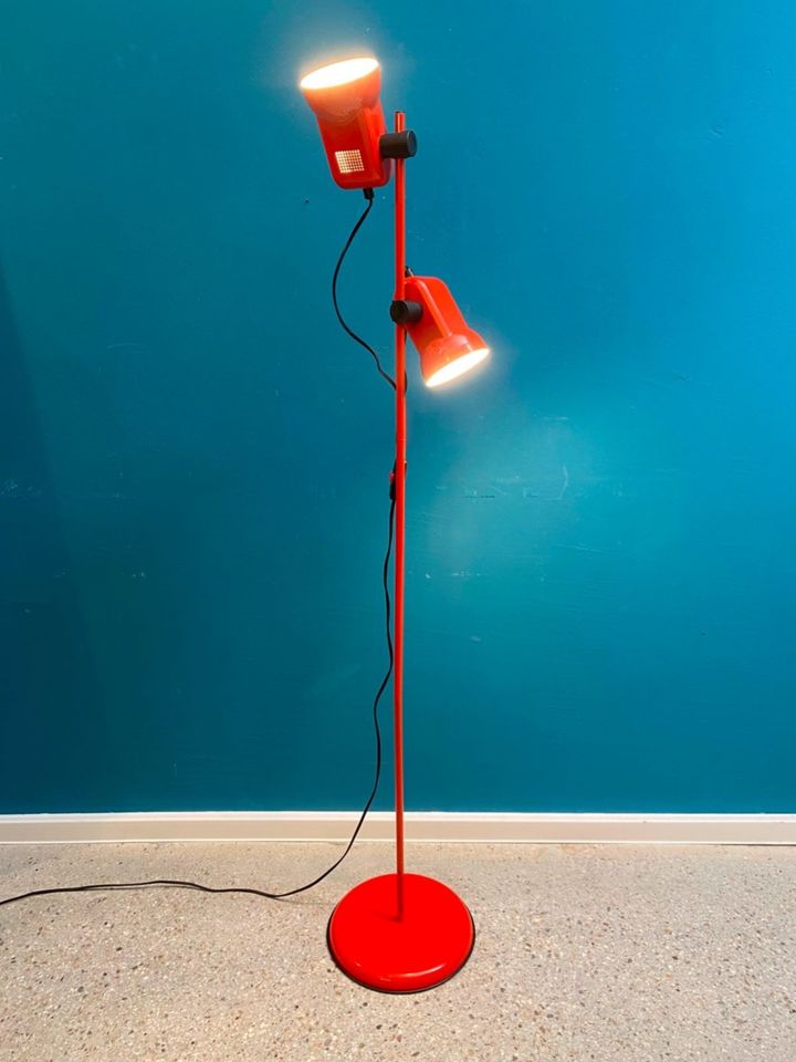 *VINTAGE STEHLAMPE ROT/MID CENTURY MODERN LAMPE SPACE AGE POP ART in Berlin