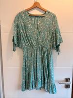 Sommerkleid L kurz mintgrün mit Blumenmuster Saarland - Beckingen Vorschau