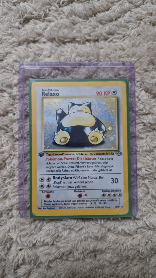 Pokemon Karten Relaxo (JU11) Dschungel 1st Edition Deutsch Played in Berlin