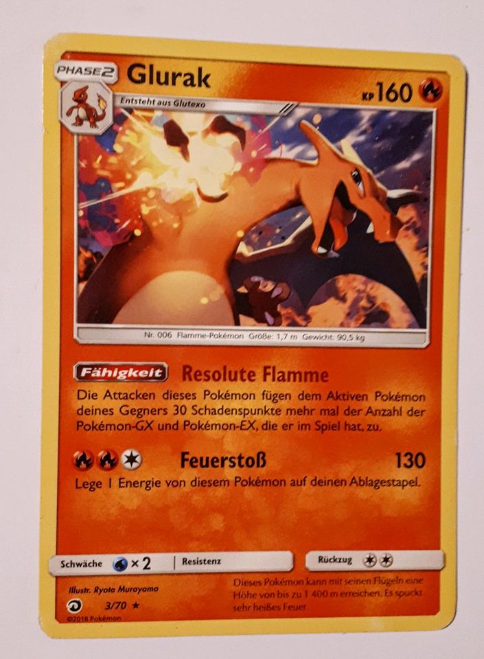 Pokemon Glurak 3/70 non Holo in Weitefeld