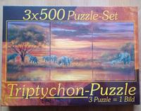 Triptychon-Puzzle Abendsonne in Afrika, 3 x 500 Teile, NEU/OVP Nordfriesland - Oldersbek Vorschau