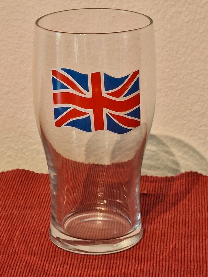 Original England Pint Glas UK Bier Großbritannien Flagge in Allershausen