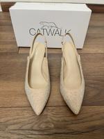 Catwalk | Pumps Creme Glitzer Strass | Größe 37 Düsseldorf - Urdenbach Vorschau