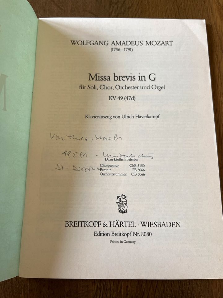 W.A.Mozart - Missa brevis in G KV49(47d) in Langenneufnach
