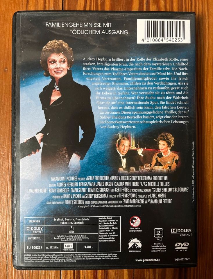 Blutspur, Sidney Sheldon, Audrey Hepburn, DVD, Film, Thriller in Hamburg