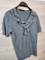 Kurzärmeliges Shirt grau Gr. 38 mit Rüschchen Bayern - Neufahrn in Niederbayern Vorschau