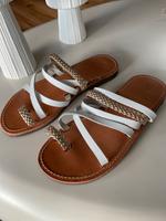 NEU Echtleder Zehentrenner Flip Flops Gr. 38 weiß gold Saarland - Schmelz Vorschau