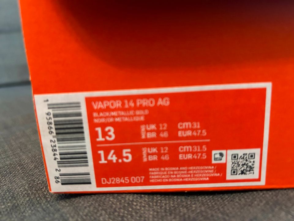 Nike Vapor 14 Pro AG, neu mit OVP, Gr. 47,5 in Pinneberg