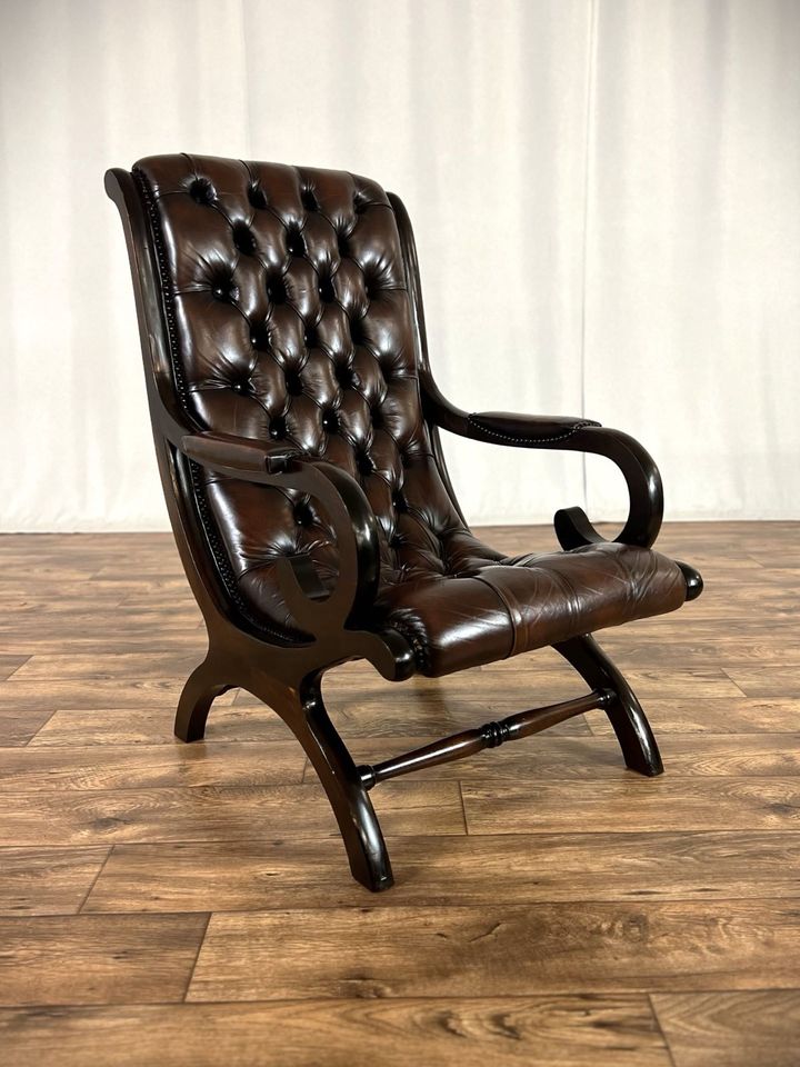 Chesterfield Ledersessel Vintage Sessel Period Chair Relaxsessel in Hüllhorst