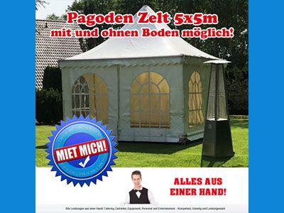 Pagodenzelt, 3m, 4m oder 5m mit Boden zu vermieten ab 225,-€ in Lage