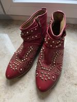Zara rote Stiefeletten mit golenden Nieten - super rockig Bayern - Augsburg Vorschau