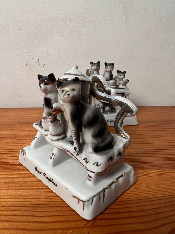 2 Vintage Deko Porzellan Katzen Figuren von  Faring in Rheinstetten