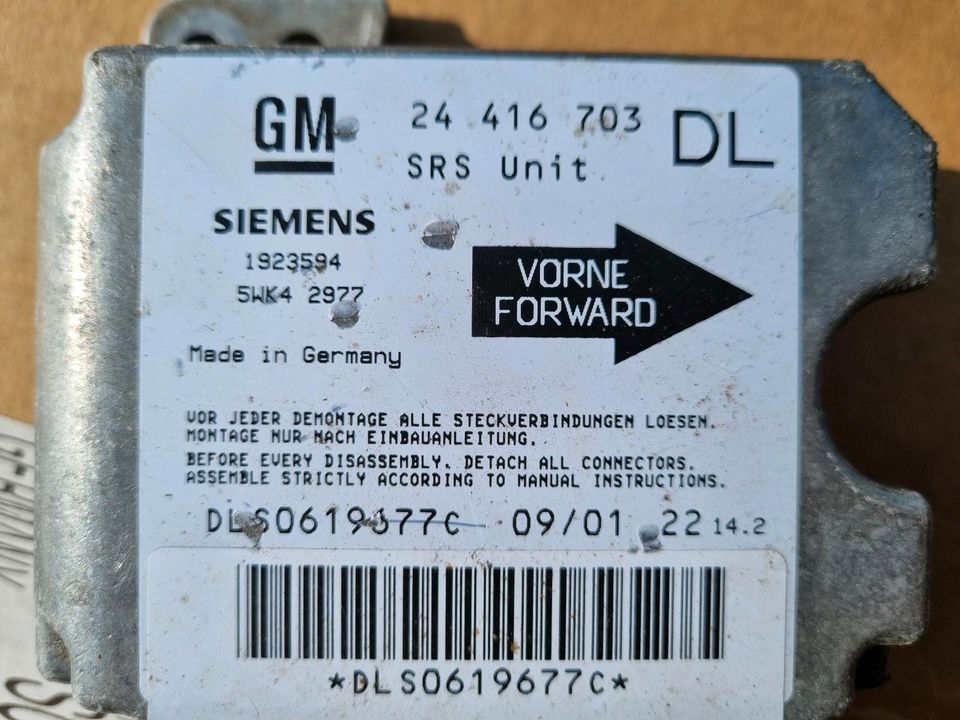 Opel Astra G  Airbag Steuergerät Original GM 24416703 in Wrodow