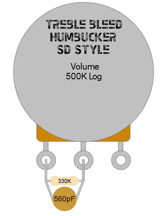 Treble Bleed (Keramik) 560pf/330k für Humbucker Pickup E-Gitarre in Berlin