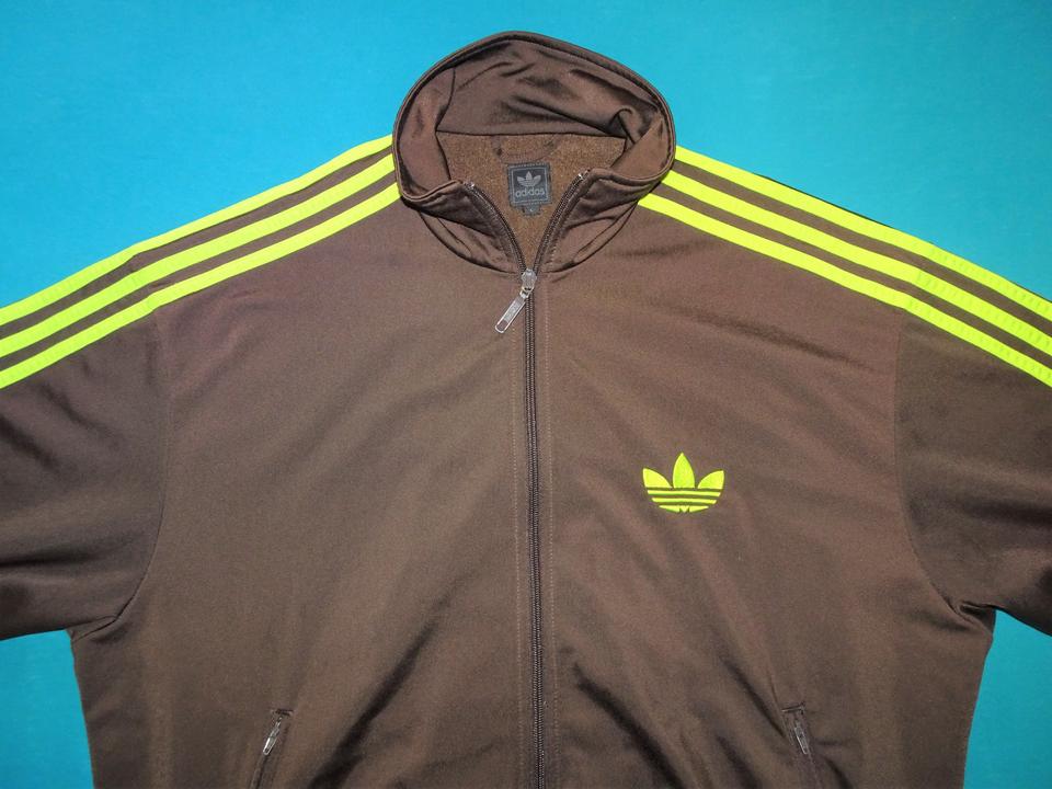 Selten ADIDAS Originals Party Jacke Firebird Braun Neon Grun L