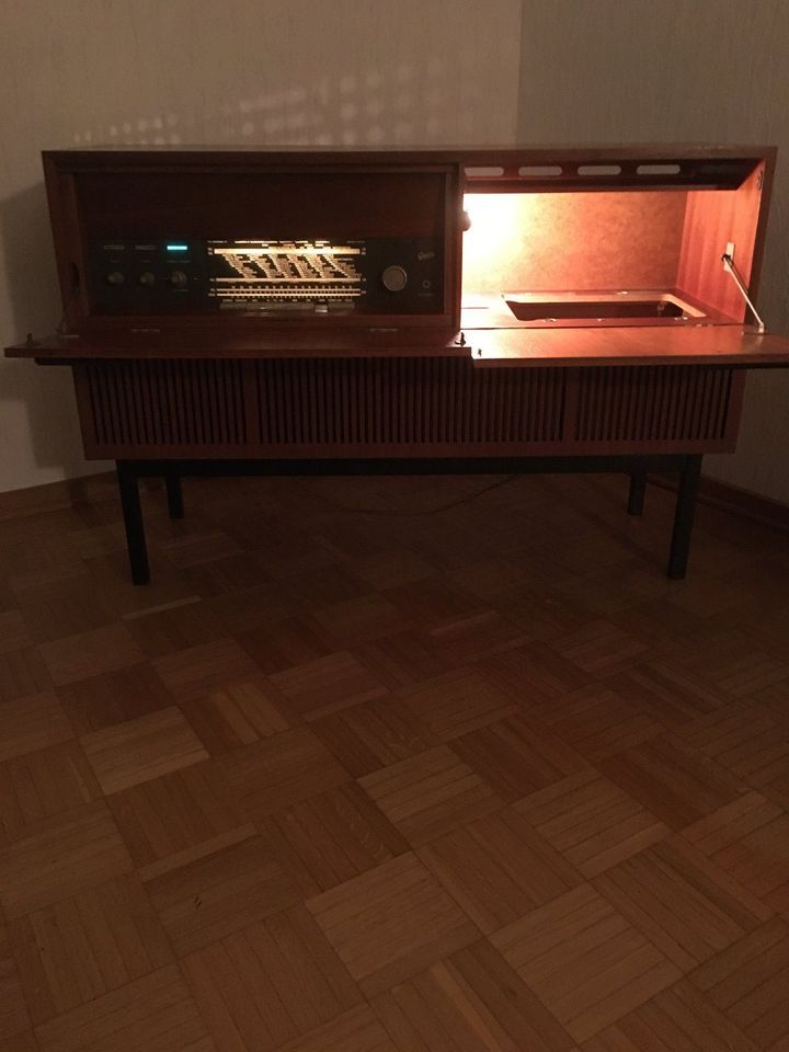 Mid-Century Graetz Stereo-Großmusik-Truhe/Schrank, Teak in Düsseldorf