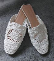 HÄKEL PANTOLETTEN Sandalen WEISS GR.39 ** IBIZA BOHO STYLE Nordrhein-Westfalen - Waldbröl Vorschau