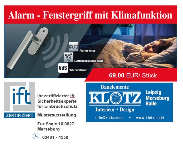 Alarm-Fenstergriff mit Klimafunktion von ECO ALERT in Merseburg