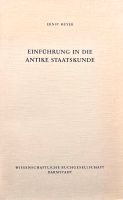 Meyer, Einführung in die antike Staatskunde (inkl. Versand DE) Hessen - Oberursel (Taunus) Vorschau